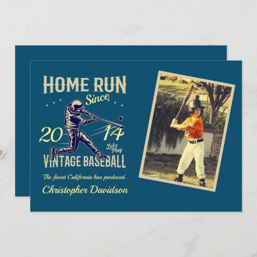 Petits Ligue de baseball Invitation d'anniversaire (Devant / Derrière)