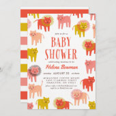Petits Lions Désert Baby shower chaud Invitation (Devant / Derrière)