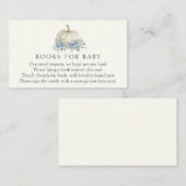 Petits livres Citrouilles bleus pour la carte de b (Devant / Derrière)