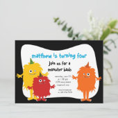 Petits monstres Invitation Anniversaire (Debout devant)