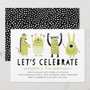 Petits Monstres Invitation d'anniversaire