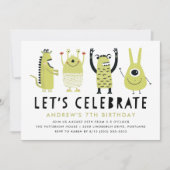 Petits monstres | Invitation de fête d'anniversair (Devant)