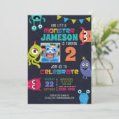 Petits monstres Invitation de fête d'anniversaire (Debout devant)