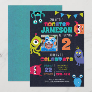 Petits monstres Invitation de fête d'anniversaire