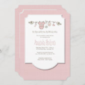 Petits oiseaux Clothesline Invitation (Devant / Derrière)