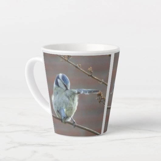 Petits oiseaux Collage Latte Mug (Angle gauche)