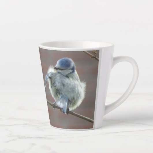 Petits oiseaux Collage Latte Mug (Droite)