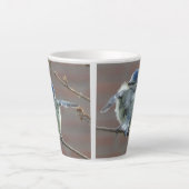 Petits oiseaux Collage Latte Mug (Devant)