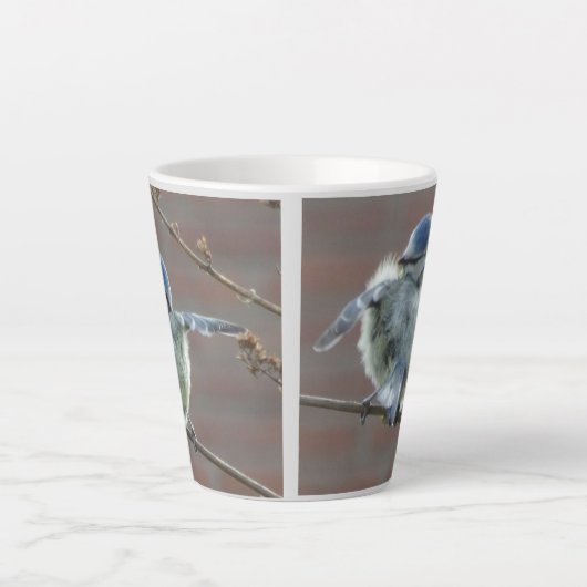 Petits oiseaux Collage Latte Mug (Devant)
