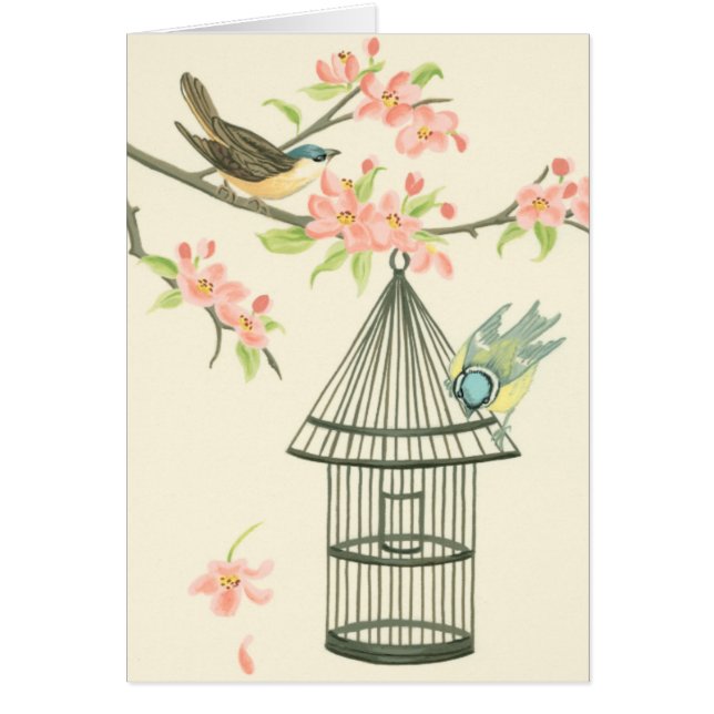 Petits oiseaux perchés sur une branche et sur une  (Devant)