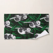 Petits panda sur vert foncé (Serviette à main)