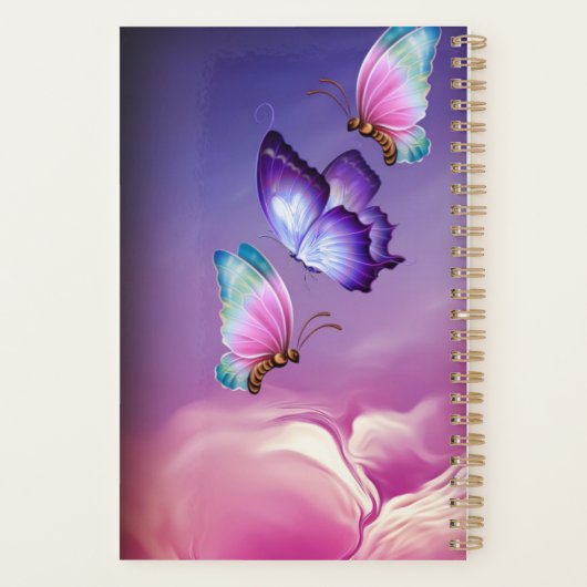 Petits papillons roses et violets (Dos)