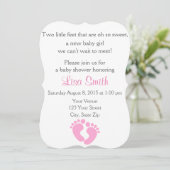 Petits pieds bébé fille douche Invitation (Debout devant)