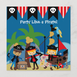 Petits pirates Enfants Pirates Invitation d'annive