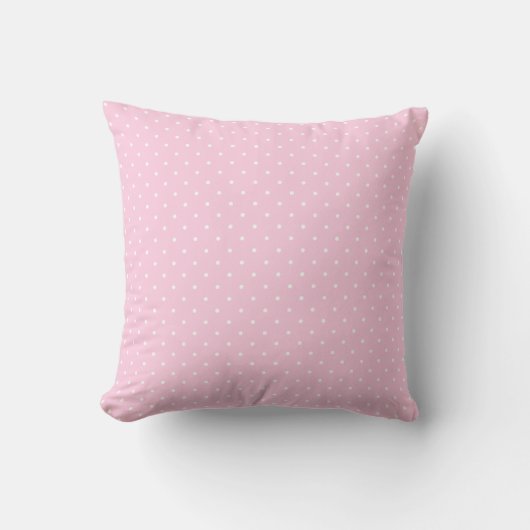 Petits pois blancs girly sur un oreiller rose pâle (Recto)