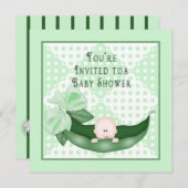 Petits pois doux Invitations de douche pour bébé ( (Devant / Derrière)