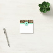 Petits Post-It Monogrammes Turquoise à Imprimé Léo (Bureau)
