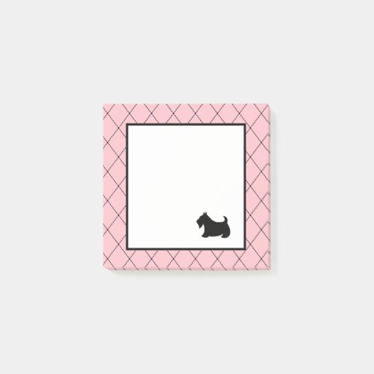 Petits Post-it Notes Rose Écossais Terrier (Devant)