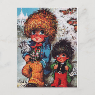 Petits Poulbots journaux Briefkaart