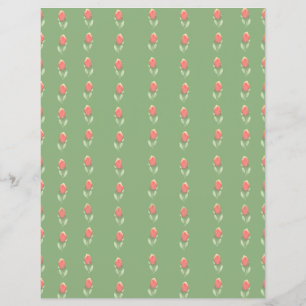 Petits Rosebustes roses sur feuille de papier vert