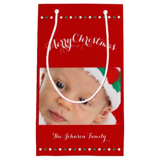 Petits sacs cadeaux de Noël personnalisés Red Joye (Devant)