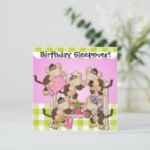 Petits singes Anniversaire Dormir Invitations (Debout devant)