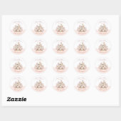 Petits Stickers Baby shower Fleur sauvage Rose fil (Feuille)