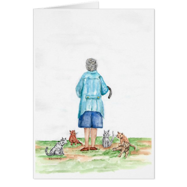 Petits vieille Madame et chats (Devant)