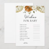 Petits Voeux Citrouilles Pour Baby shower Carte De (Devant / Derrière)