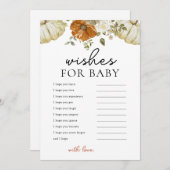 Petits Voeux Citrouilles Pour Carte Baby shower (Devant / Derrière)