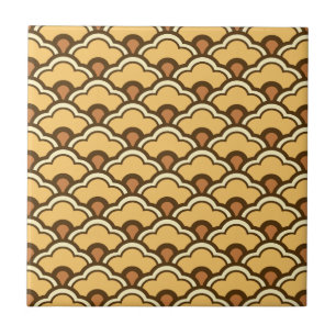 Pétoncles chinois déco, or moutarde et carreaux Br