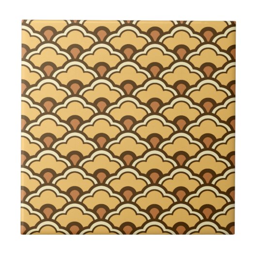 Pétoncles chinois déco, or moutarde et carreaux Br (Devant)