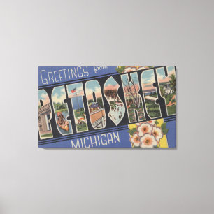Petoskey, Michigan - Grote letterscènes Canvas Afdruk