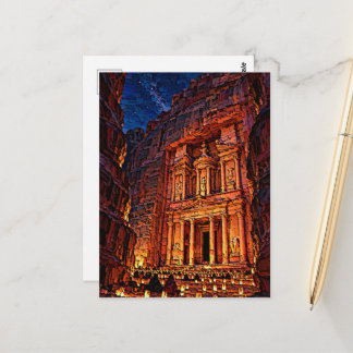 Petra bij kaarslicht briefkaart