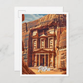 Petra Jordan Artistieke reisillustratie Briefkaart (Voorkant / Achterkant)