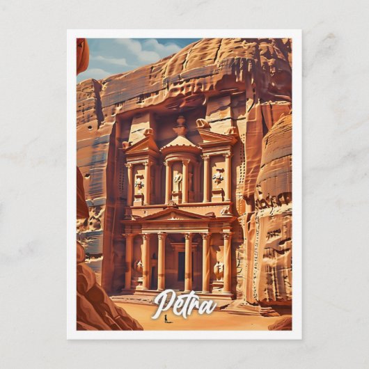 Petra Jordan Artistieke reisillustratie Briefkaart (Voorkant)