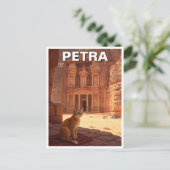 Petra Jordan Cat Travel Briefkaart (Staand voorkant)