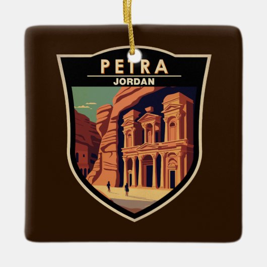 Petra Jordan Travel Art  Keramisch Ornament (Voorkant)