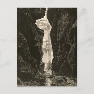 Petra Jordan UNESCO Heritage Site Engraving Briefkaart