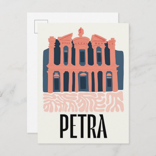 Petra Jordania abstracte reizen bloemsierkunst Briefkaart (Voorkant / Achterkant)