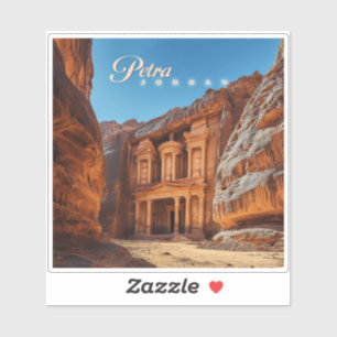 Petra, Jordanië: Iconische Red Rock Tempel Sticker