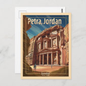 Petra, Jordanië Vintage Reizen Briefkaart (Voorkant / Achterkant)