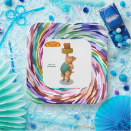 Petra pig balancing act papieren bordje