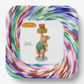 Petra pig balancing act papieren bordje (Voorkant)