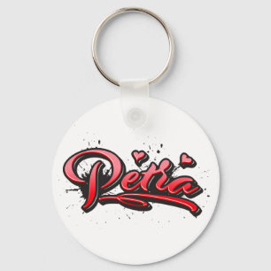 Petra rode Heart Graffiti sleutelhanger