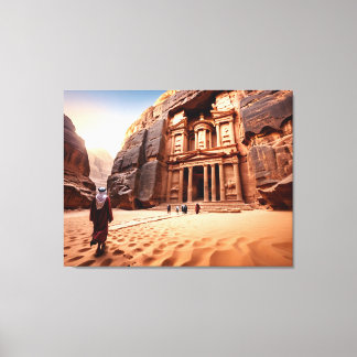 Petra's Treasury at Dawn Canvas Afdruk
