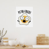 Petri-gebakken Grappige Gefrituurde Ei Pun Poster (Keuken)