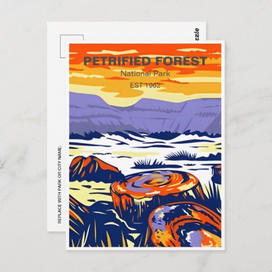 Petrified Forest National Park Arizona Briefkaart (Voorkant / Achterkant)