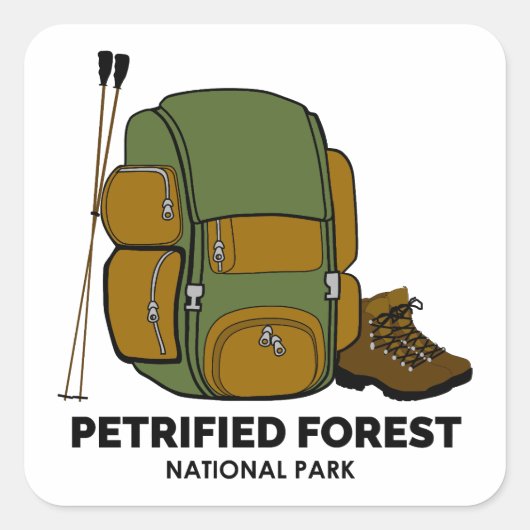 Petrified Forest National Park Backpack Vierkante Sticker (Voorkant)