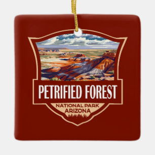 Petrified Forest National Park Illustratie Retro Keramisch Ornament